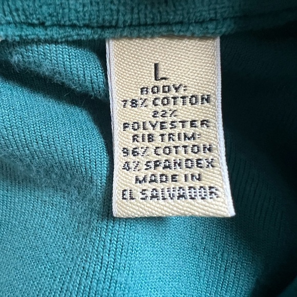 Bechamel Teal Velour Zipper Jacket L - Picture 14 of 16